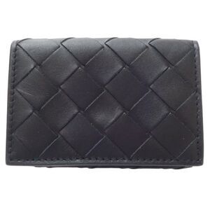BOTTEGA VENETA Black Leather Intrecciato Wallet